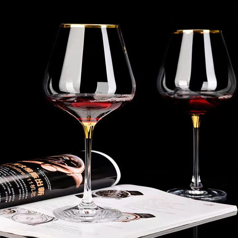 

Европейский роскошный бокал 660 мл золотого и бордового цвета, винтажный бокал для вина, бокалы для вина, бокалы для шампанского, набор стекля...