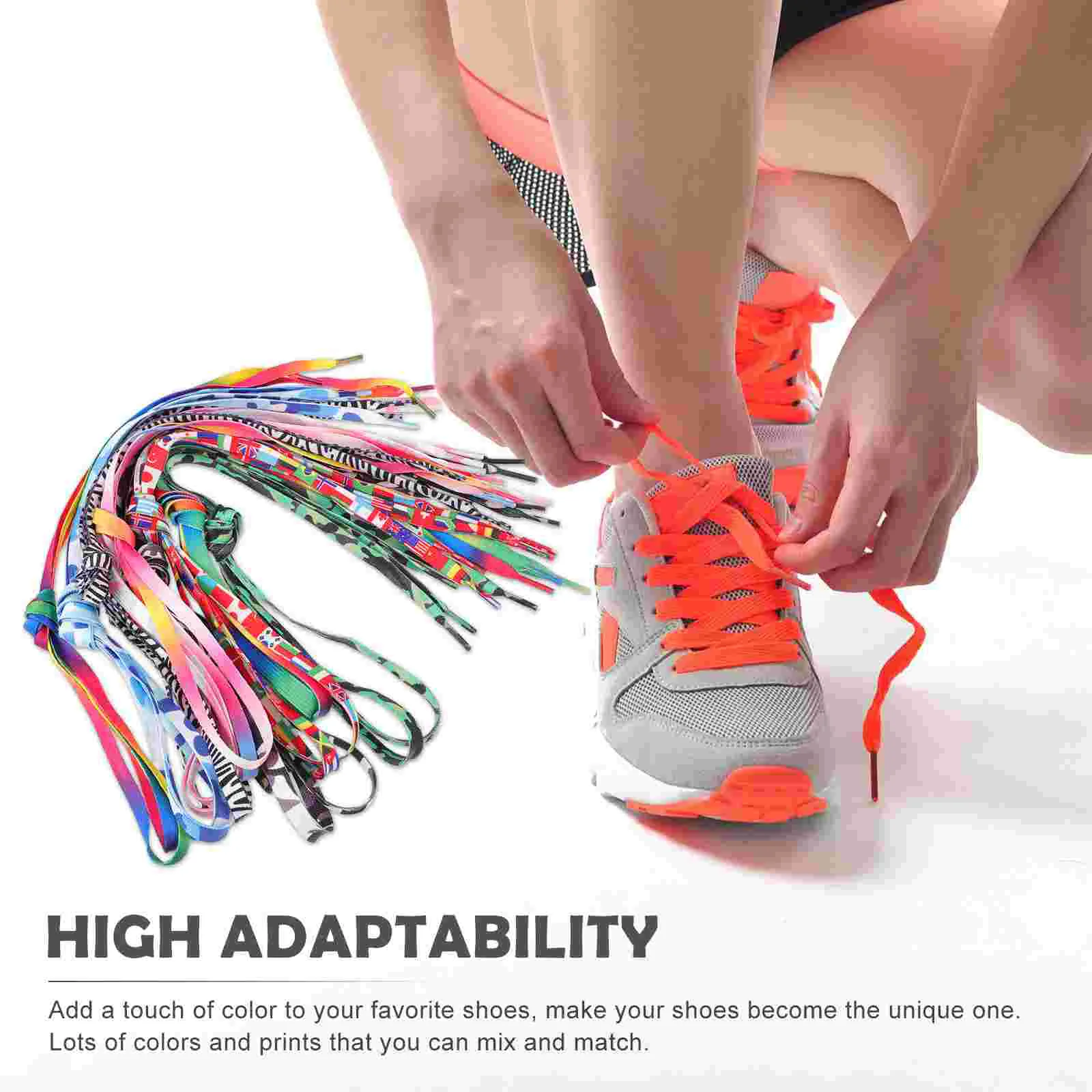 10 Pairs Outdoor Shoelaces Elastic Shoelaces Shoelaces Replacement Laces Sneakers Running Shoes Laces Colorful Sneakers