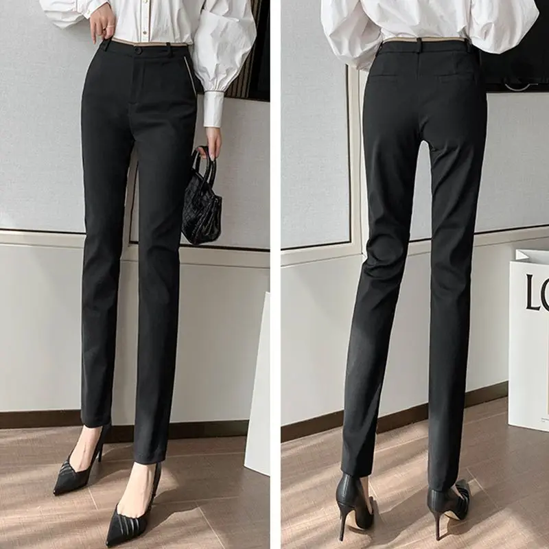 

Women 2023 Spring Autumn Fashion Thin Casual Suit Pants Female Office Lady Pencil Pants Ladies Solid Color Suit Trousers D143