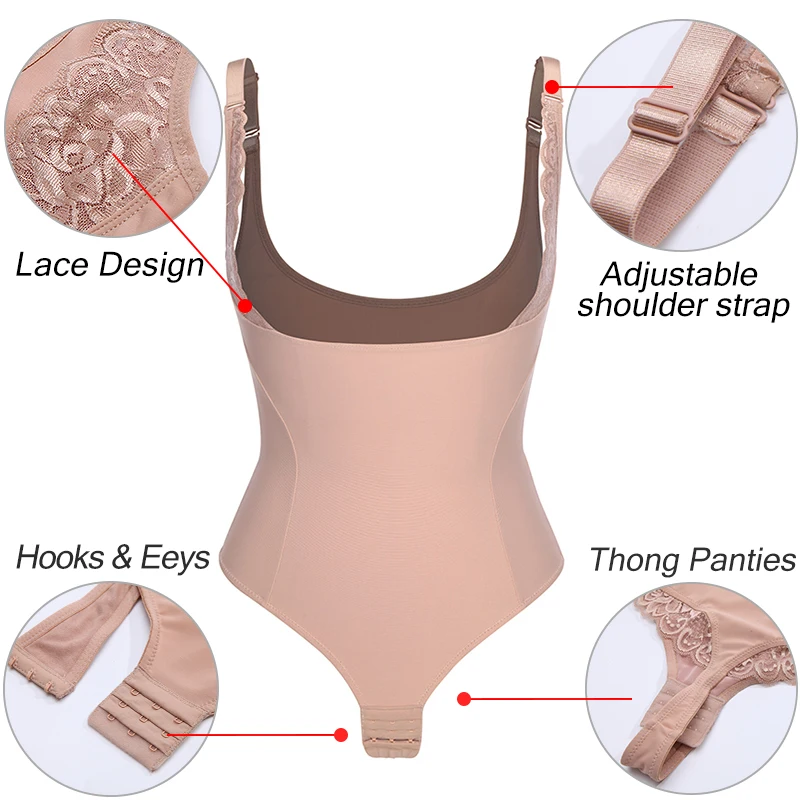 Women Seamless Bodysuit Shapewear Mesh Thongs Full Body Shaper Waist Slim Tummy Control Underwear Flat Belly Underbust Corset