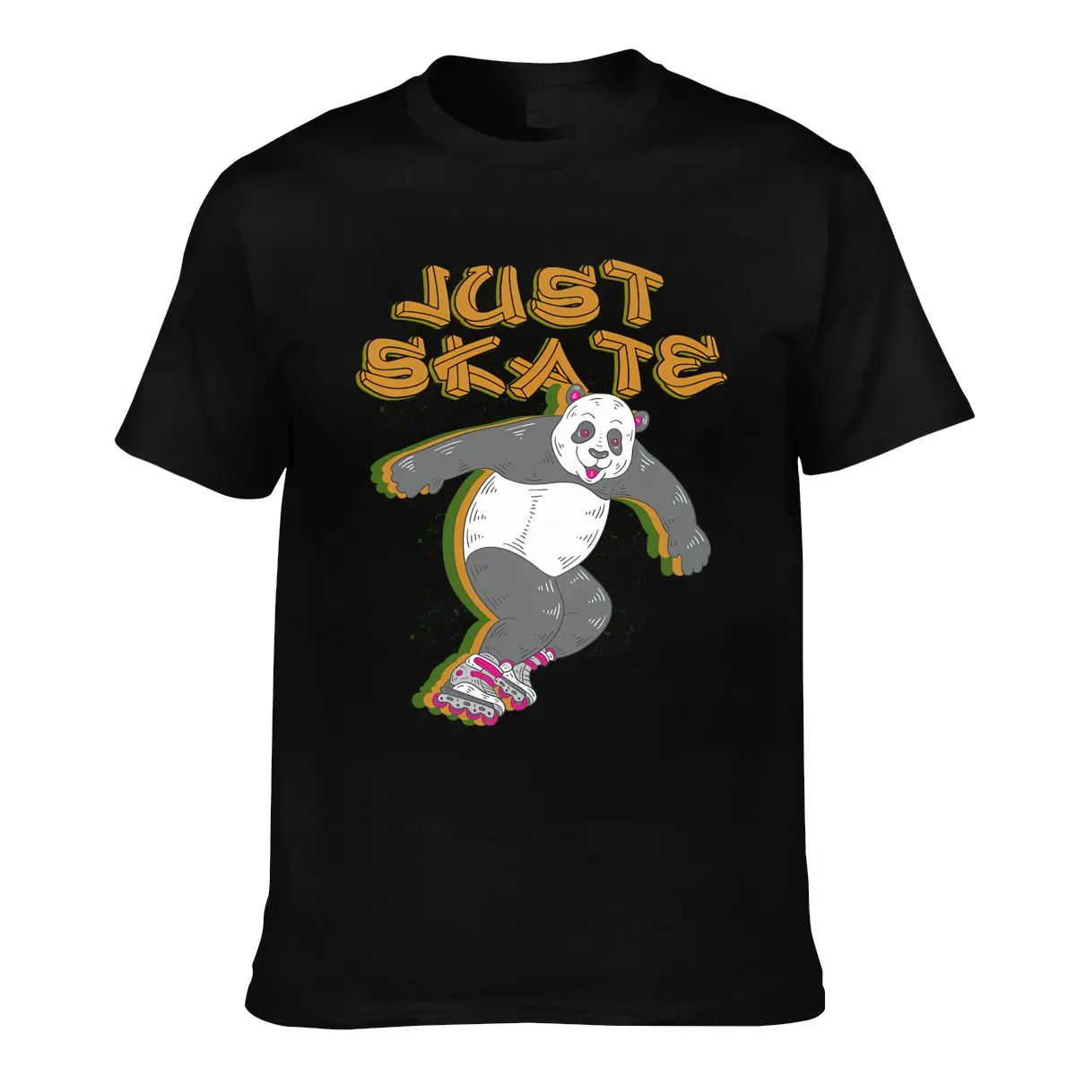Футболка с изображением панды футболка винтажным принтом Just Skate забавная