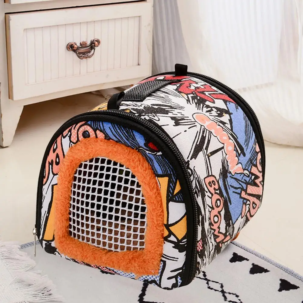 

Hamster Carrier Bag Stylish Hamster Chinchilla Rabbit Carrier Fashion Print Breathable Hamster Nest Bed