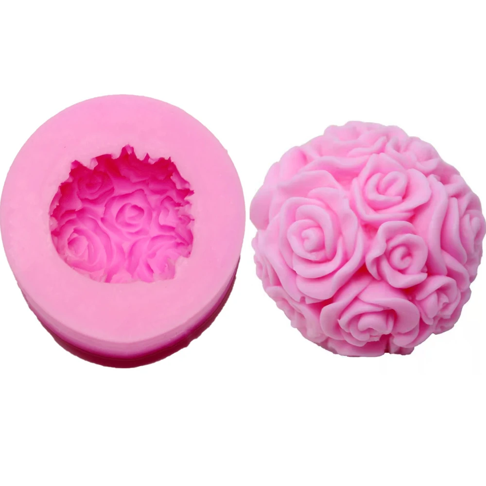 

Rose Flower Soap Mold Silicone Mould Handmade Candle Making Mold DIY Cake Chocolate Dessert Mould Ice Maker Ice Cube Tray