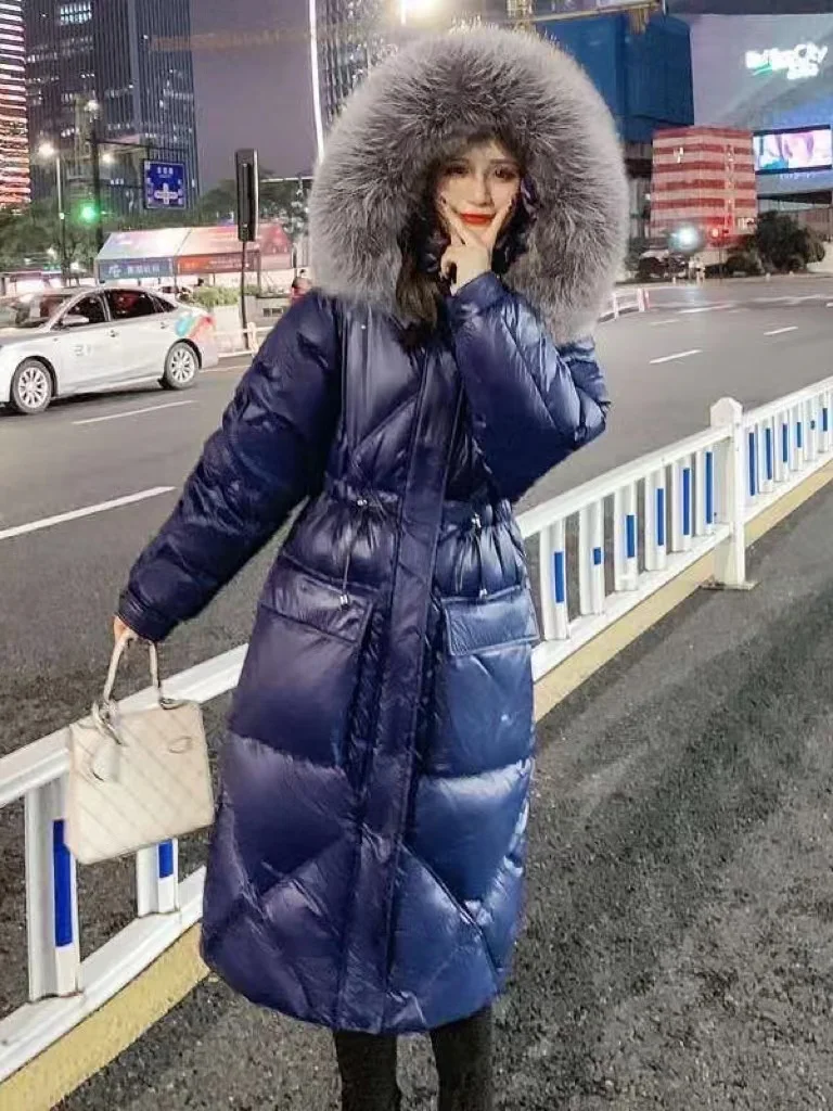 

2023 Winter Womens Down Jackets Long Casual Parkas Coat Puffer Jacket Female Slim Remove Hooded Cotton Warm Jackets Windproof