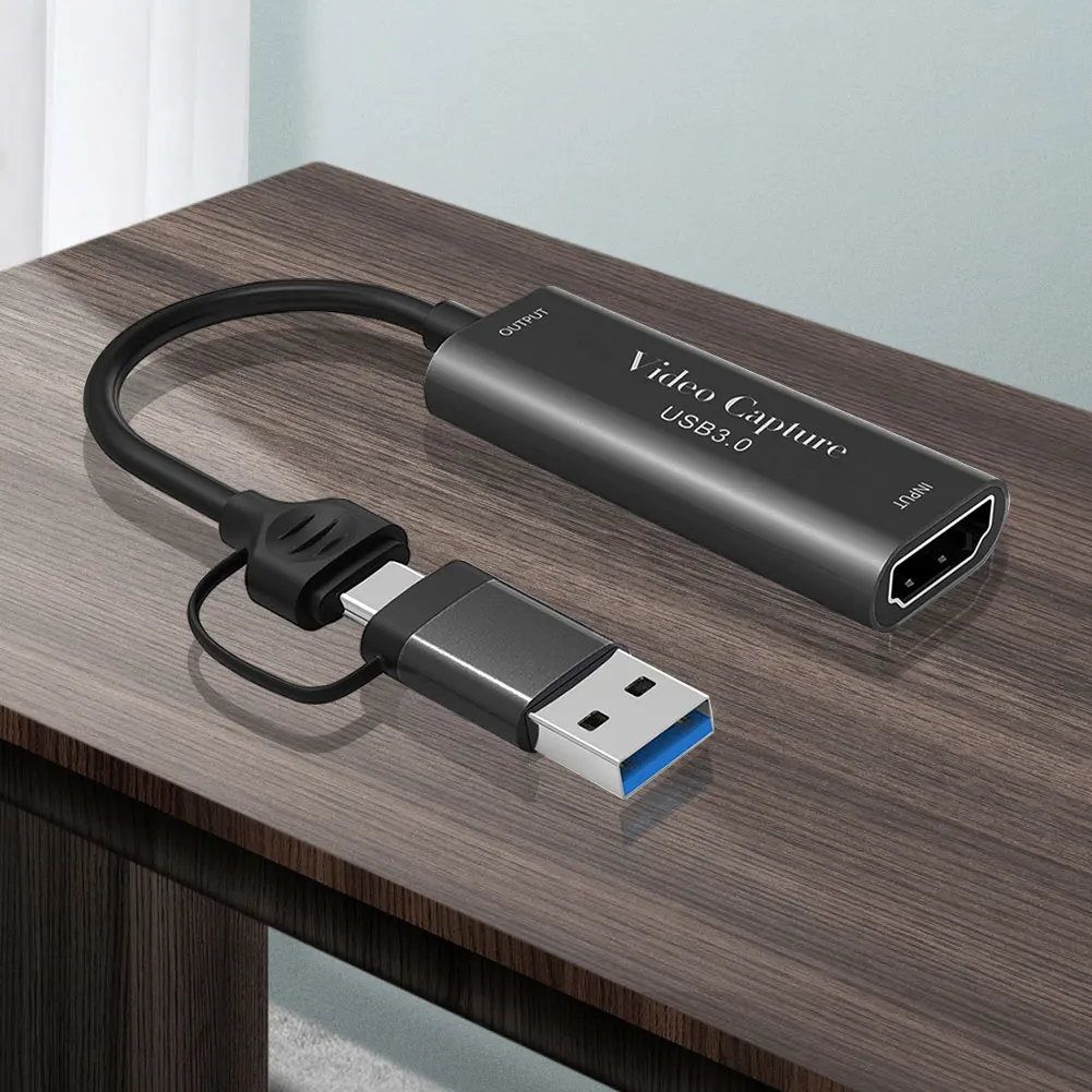 

HD To Type-C/USB3.0 Video Capture Card HD 1080P 4K 60Hz Video Game Grabber Recording for Xbox One PS4 for Youtube Live Streaming