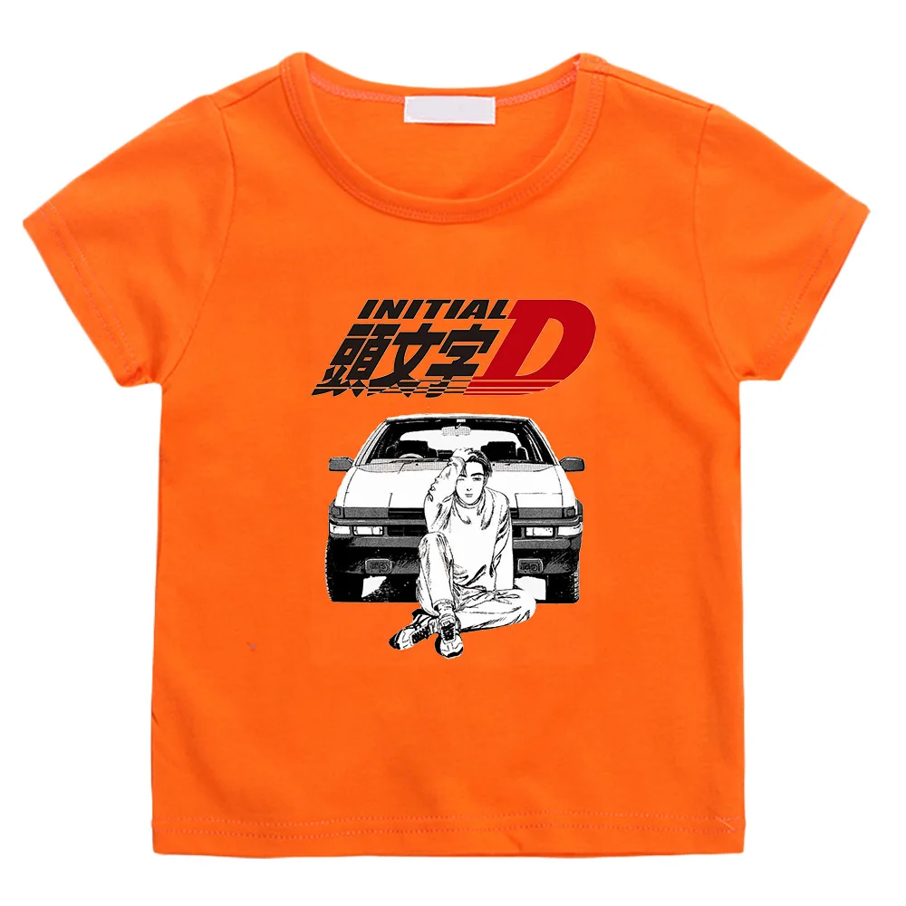 

Initial D T Shirt Kids Japanese Anime Summer Clothing Girls 100% Cotton Graphic T Shirts Toddler Boy Clothes Short Sleeve Tees