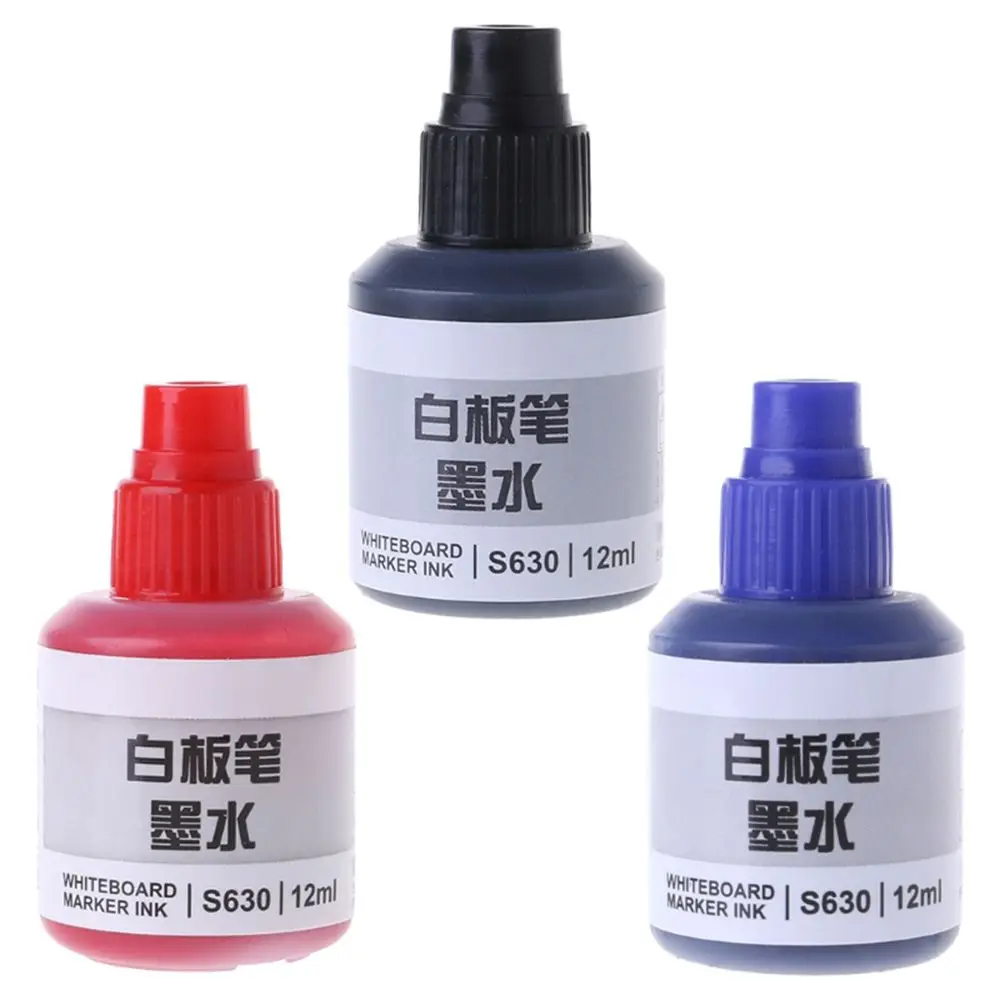 

12ml Quick-Drying Mark Pen Erasable Office Painting Ink Refills Tool Color Refills Whiteboard Pen Refill Ink