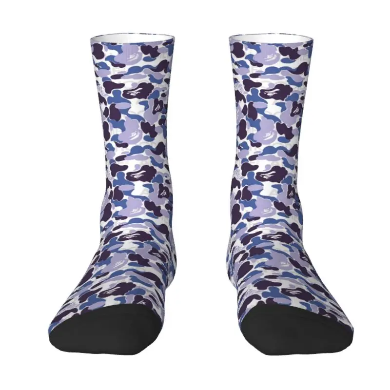 

Kawaii Mens Camouflage Geometry Pattern Dress Socks Unisex Warm Breathbale 3D Printed Bapes Camo Crew Socks