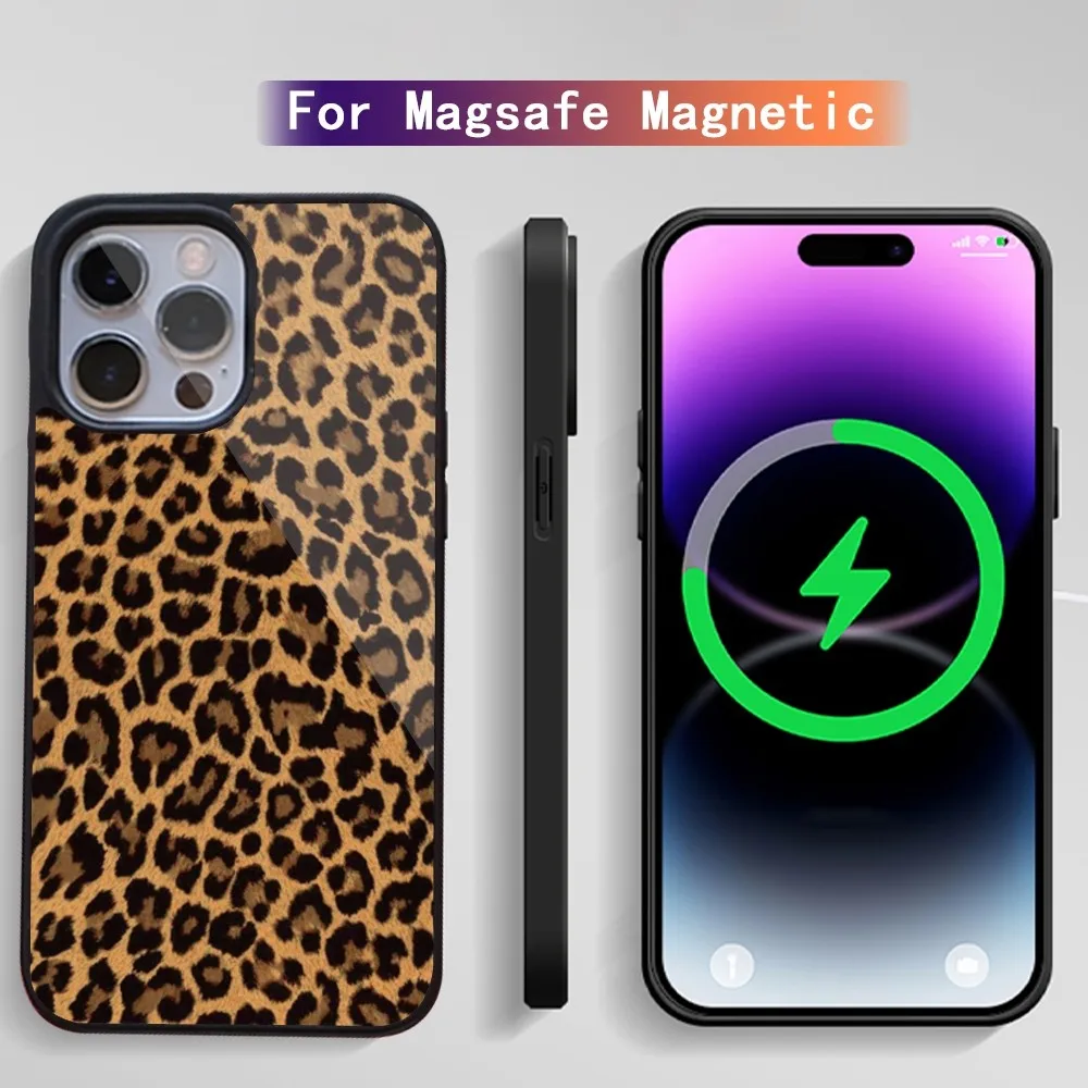 Модный чехол для телефона с леопардовым принтом и пантерой iPhone 15 14 13 12 11 Plus Pro Max