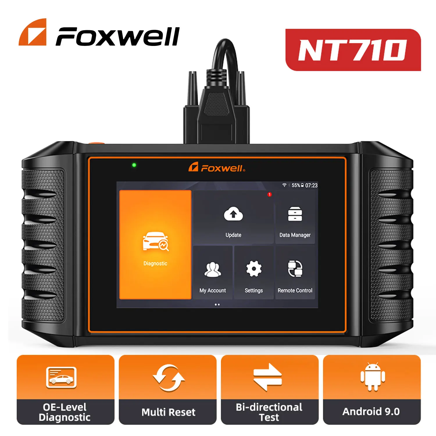 

FOXWELL NT710 OBD2 Scanner Professional Full System 30+ Reset Service Free Update OBD2 Diagnostic Tool Active Test Car Scan Tool