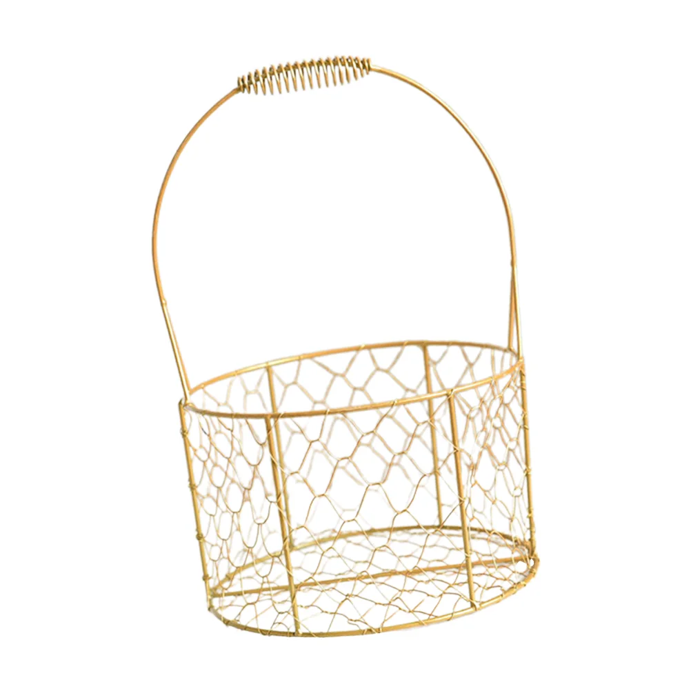 

Iron Basket Flower Arrangement Container Wedding Flower Basket Handheld Shower Basket Egg Fruits Vegetables Basket for Home