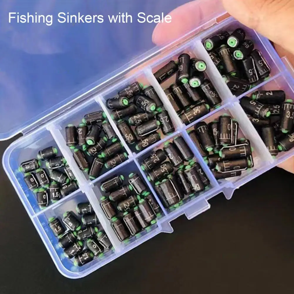 

100 Pcs Fishing Casting Sinkers Versatile Lead Fishing Weight Sinkers Fishing Weight Sinkers with Scale Fishing Stuff