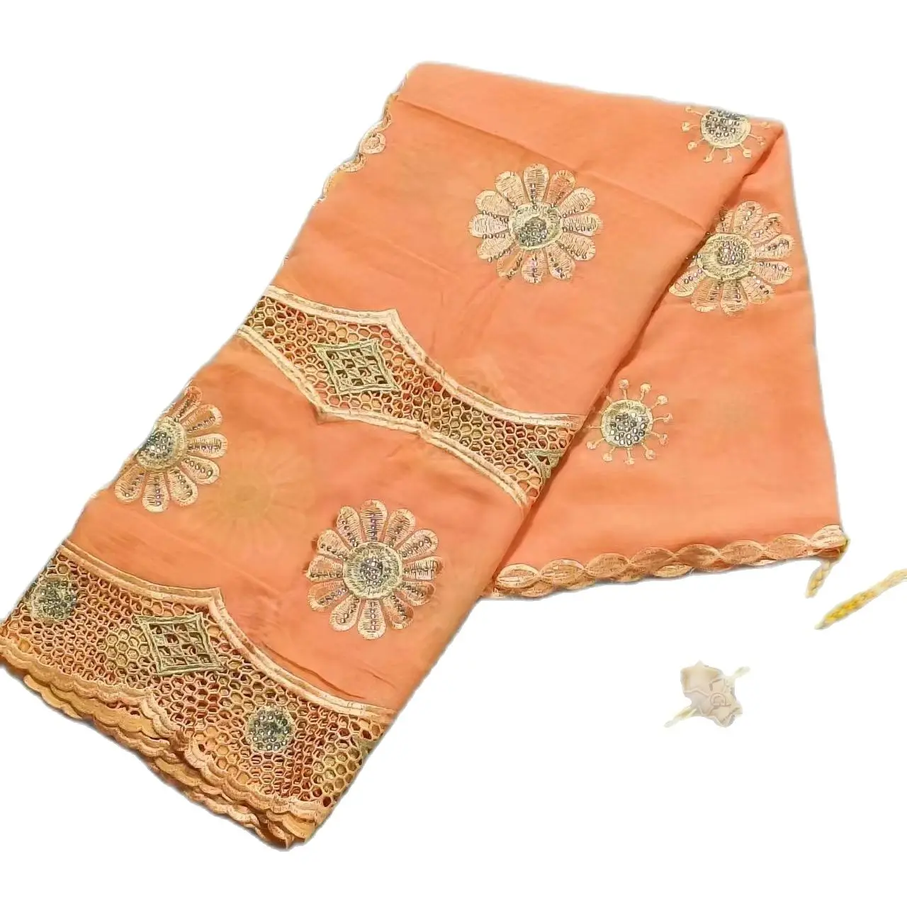 african muslim women scarf Luxury Scarf High Quality 100% Cotton Dubai African Women shawls  Embroidery Chemical Lace Scarf