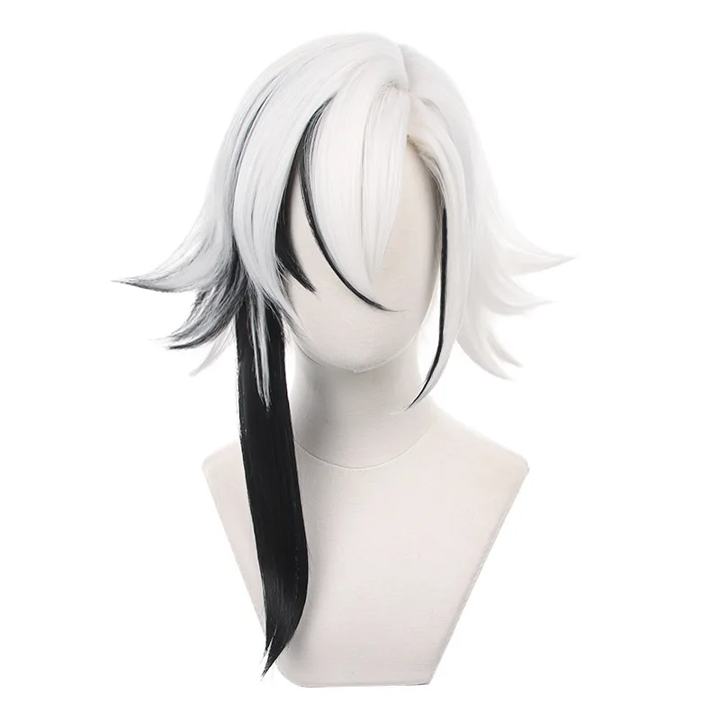 

Game Genshin Impact Fatui Cosplay Knave Arlecchino Wig 45cm Short Heat Resistant Synthetic Hair Party Wigs