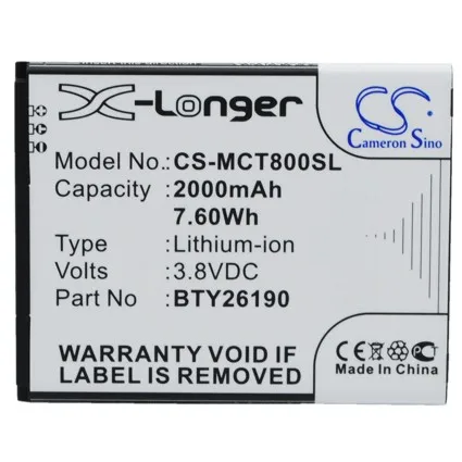 CS 2000 мАч/7.60Wh батарея для Mobistel Cynus T8 BTY26190 BTY26190Mobistel/STD | Электроника