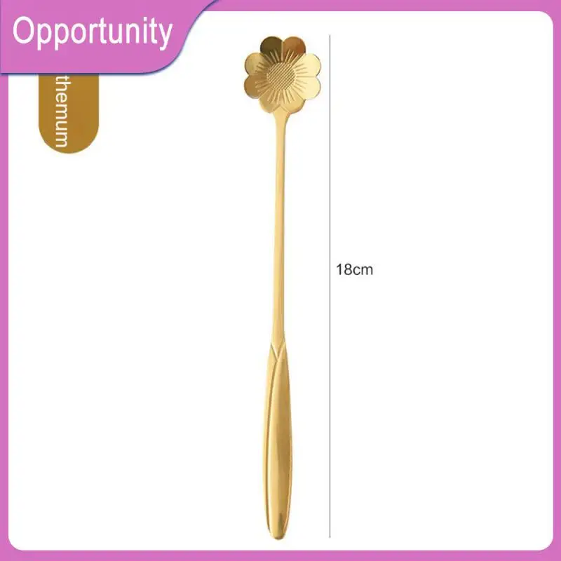 

Spoon Seasoning Coffee Spoon Extended Creative Light Stainless Steel Meticulous Mixing Spoon Kitchen Accessories Flower Spoon