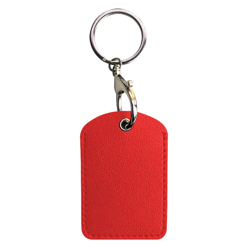 

PU Leather Keychain Protective Case Door Lock Access Card Bag Key Tag Ring