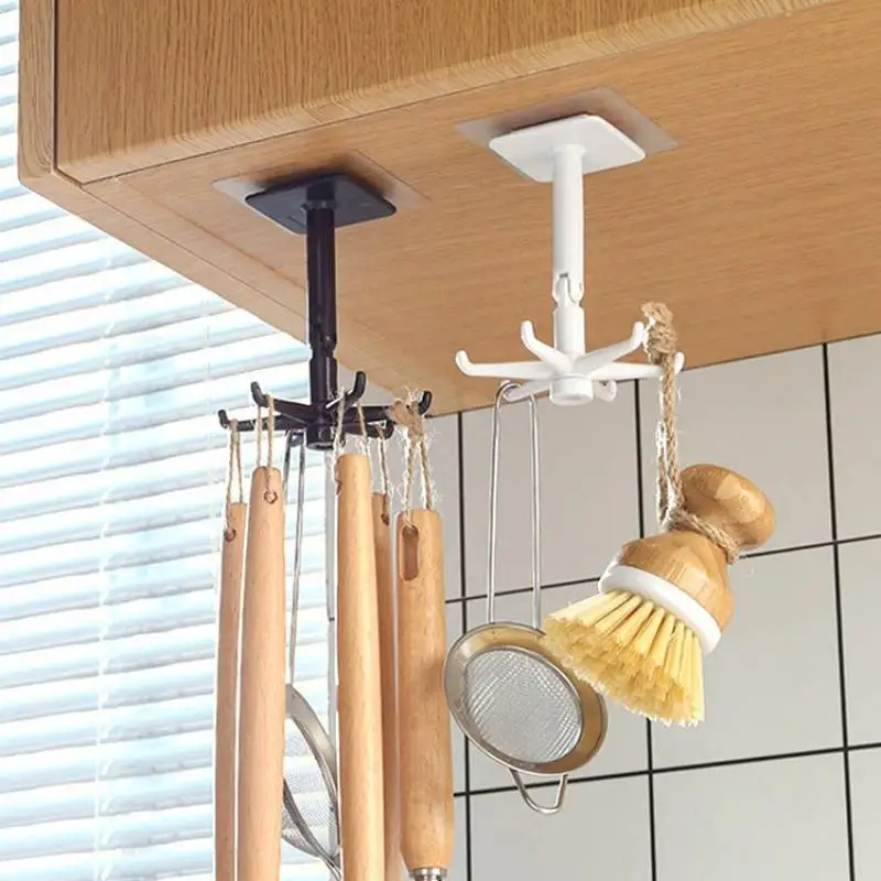 

Кухонный крючок, многофункциональные крючки, вращающаяся на 360 градусов стойка для органайзера и хранения, вешалка для ложек, аксессуары