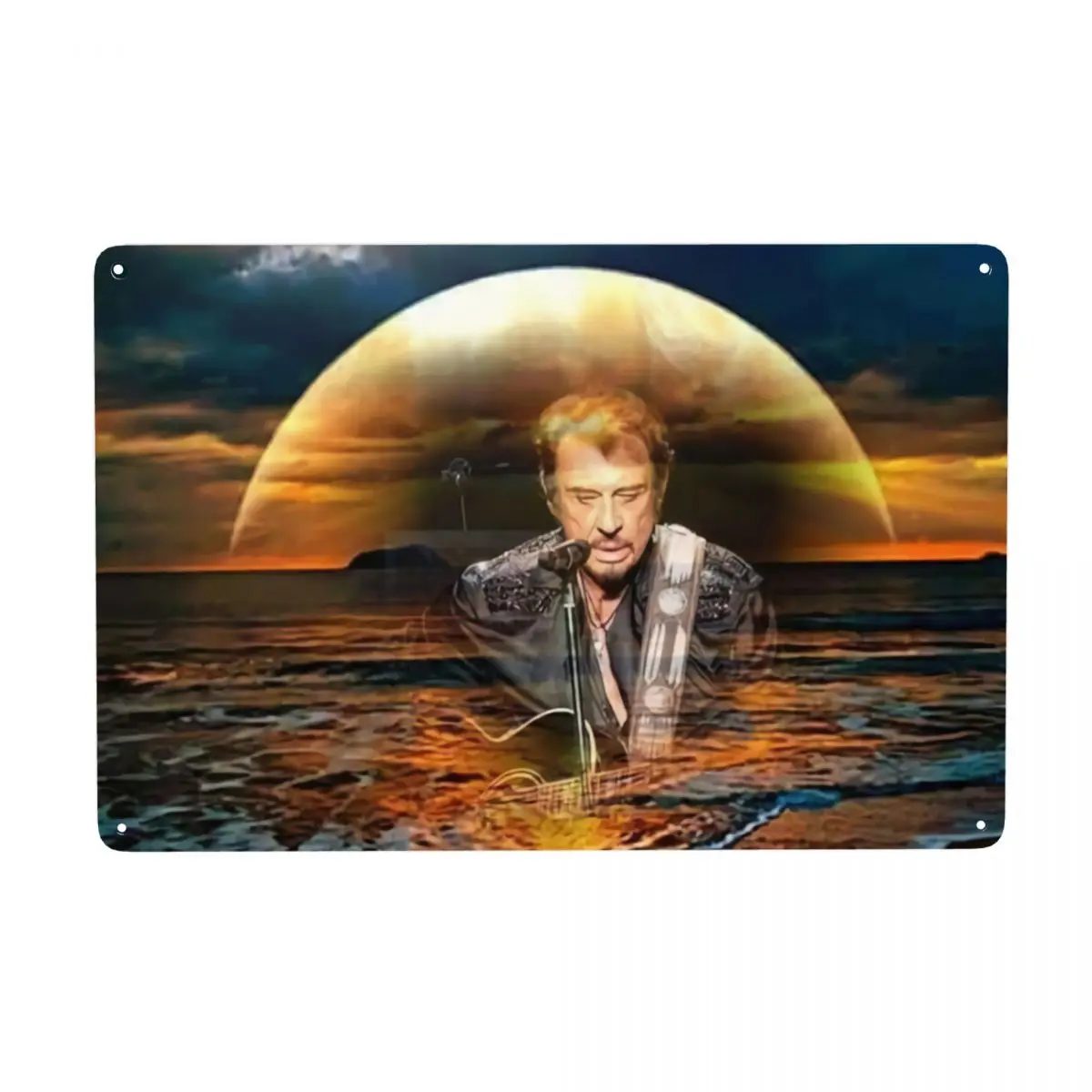 

Vintage Johnny Hallyday Metal Sign Custom French Rock Singer Tin Plaques Gate Garden Bars Home Decor 12x8inch