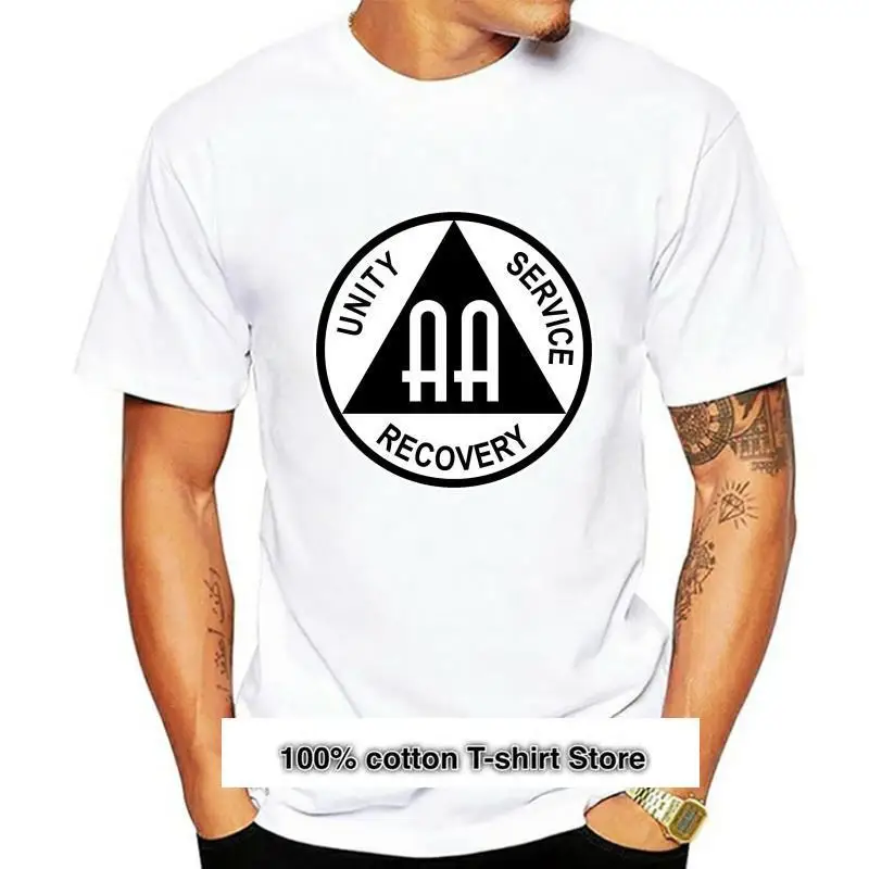 

Camiseta de AA con símbolo de alcohólico Anonymous, Camiseta de algodón con pegatina gratis, diseño clásico personalizado