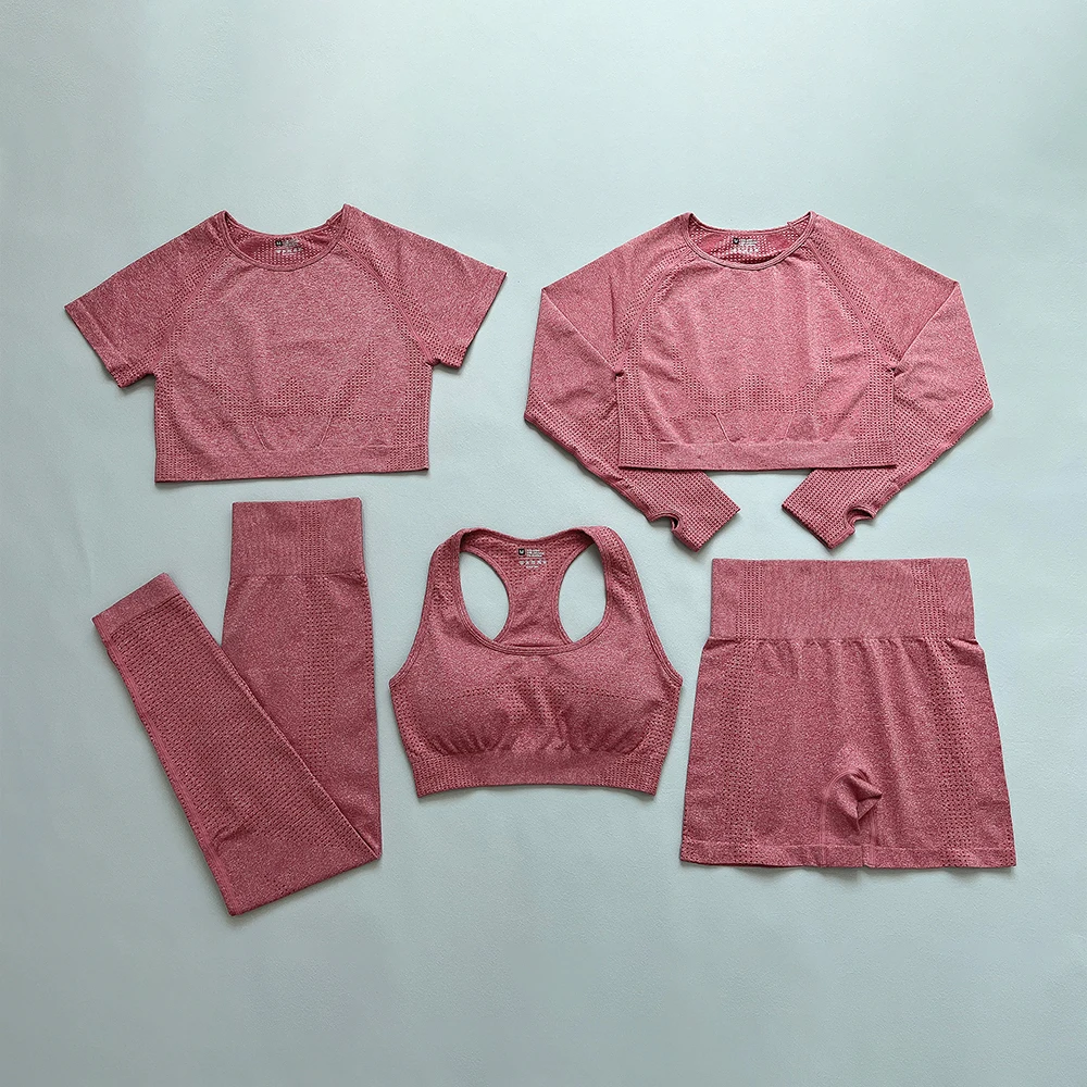 2/5PC Women's tracksuit Seamless Yoga Set Women Sportswear  Suit For fitness Workout Clothes Sports Outfit Gym Set Sports Suits