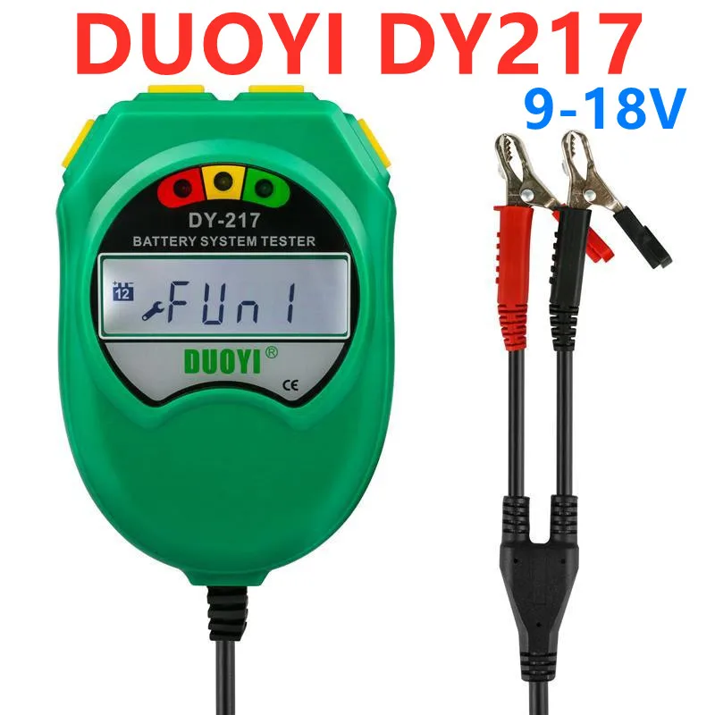 

Автомобильный тестер аккумуляторной батареи A + DUOYI DY217, 9-18 в, анализатор состояния свинцово-кислотной батареи, ЖК-дисплей CCA 100-1700, автомобильный диагностический инструмент