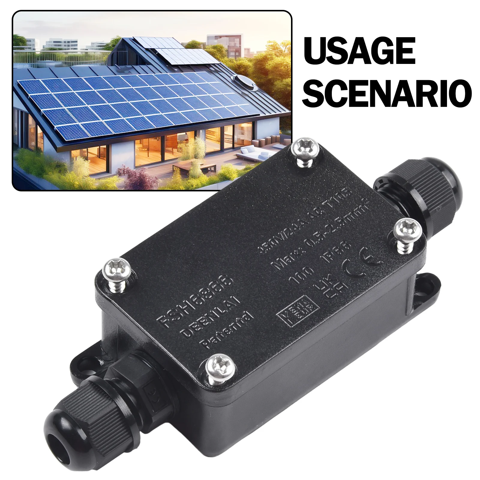 Распределительная коробка 71 5x35x23 мм черный IP65 кабельный разъем