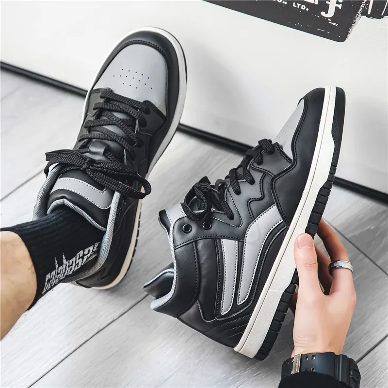 Brand Men's High Top Sneakers Thick Sole Non-slip Basketball Sports Tennis Shoes Breathable Casual Running Shoes Plus Size 48
