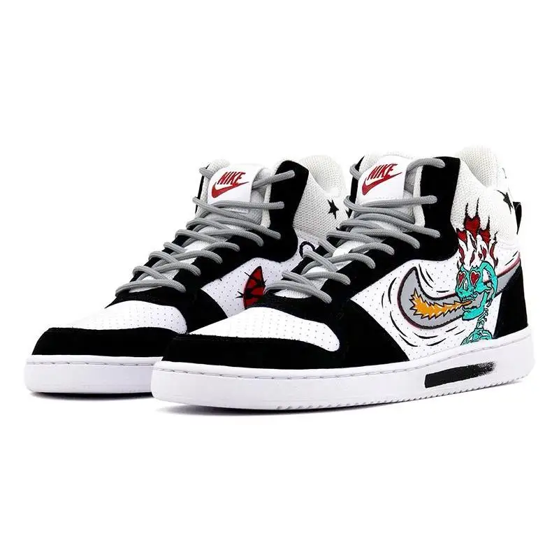 【Настроить】Nike Court Borough Обувь для скейтбординга Мужские кроссовки 838938 -104