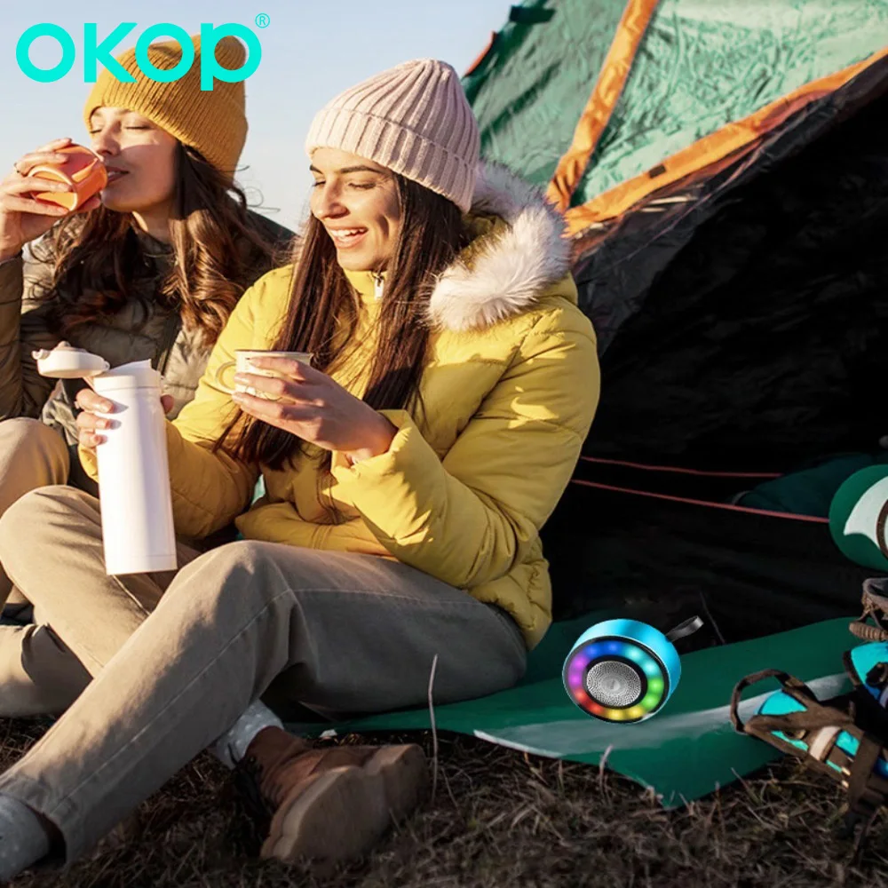 Фото OKOP Беспроводной Bluetooth-динамик Металлическая коробка Открытый велосипед Портативный Bluetooth-динамик Велоспорт Музыкальный плеер RGB Цветной свет TF USB №5