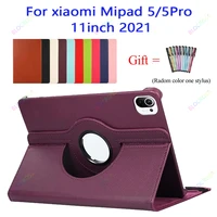2021 rotating case for xiaomi mipad 55pro 11 pu leather stand magnetic protective cover case for xiaomi pad 4 8 funda gift