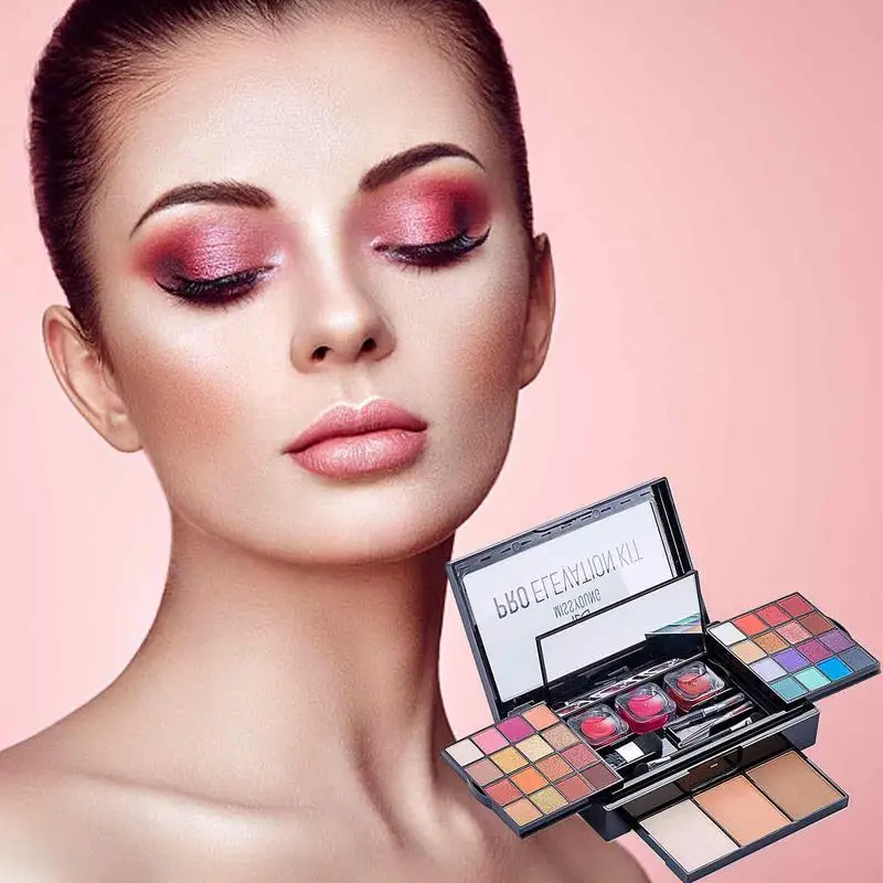 

Наборы для макияжа для женщин, высокопигментированные косметические наборы «Все в одном», портативный профессиональный ультрамягкий набо...