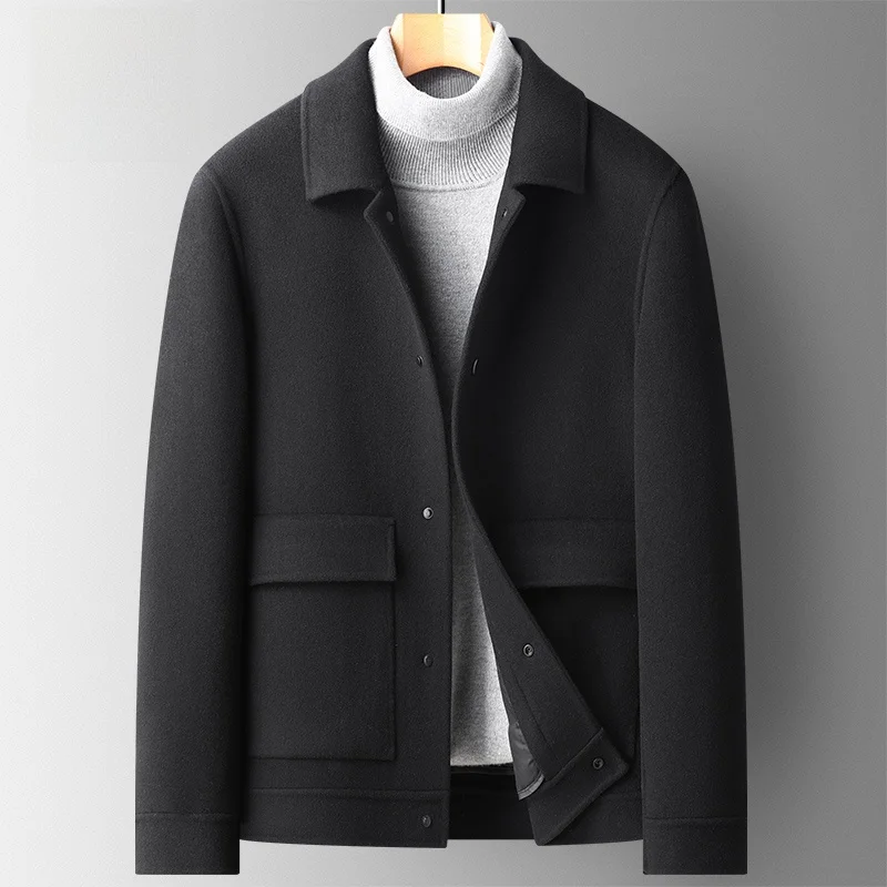 Falvlite осенне-зимняя куртка шерстяное пальто мужские двусторонние шерстяные