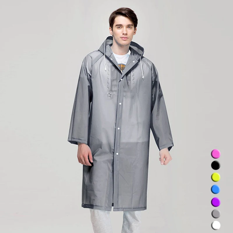 Men and Women Raincoat Waterproof Hooded Cover Quality Rain Poncho Coat Impermeable Cloaks Transparent Rainwear Wholesale