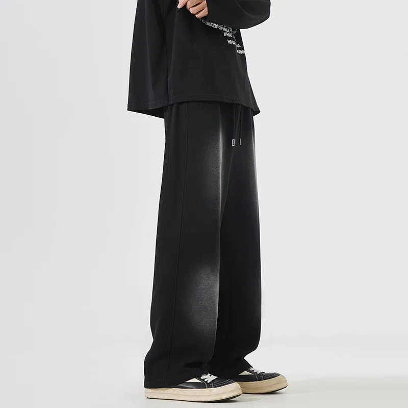 Корейские Модные Мужские Повседневные Спортивные Штаны Классические Черные