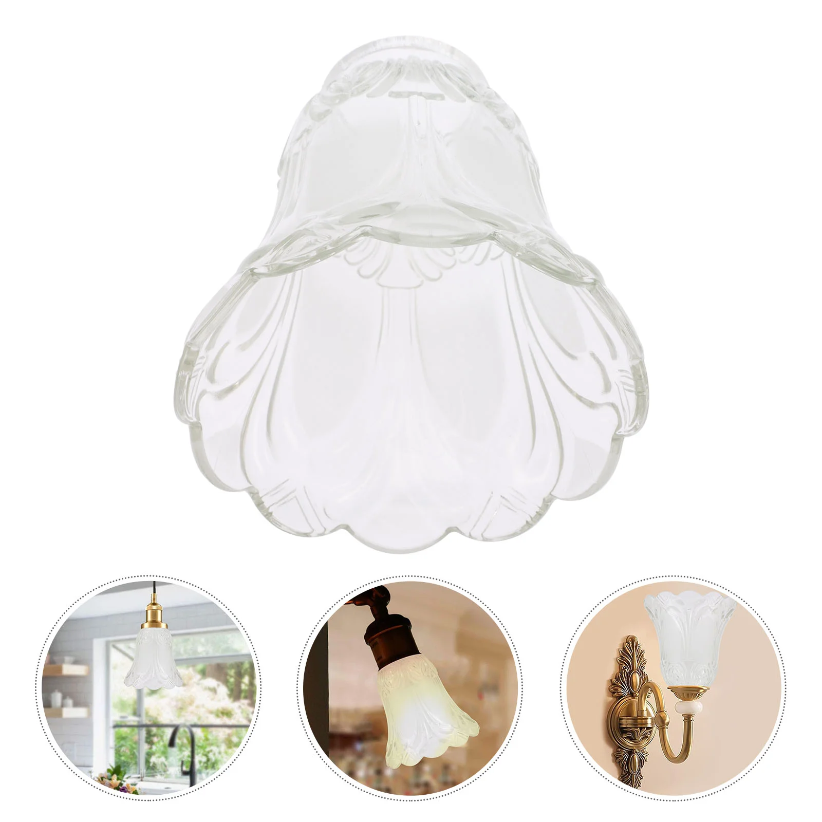 

Крышки для потолочного вентилятора, стеклянная лампа, абажур для люстры в форме цветка, сменный зажим, держатель для светильник ильника