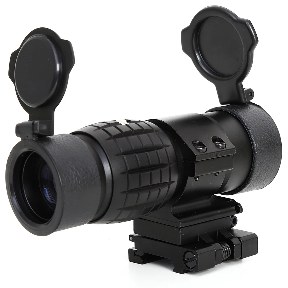 

Tactical 3X Magnifier Scope Compact Optic Riflescope Sight Fit 20mm Picatinny Weaver Rail with Flip Up Cover