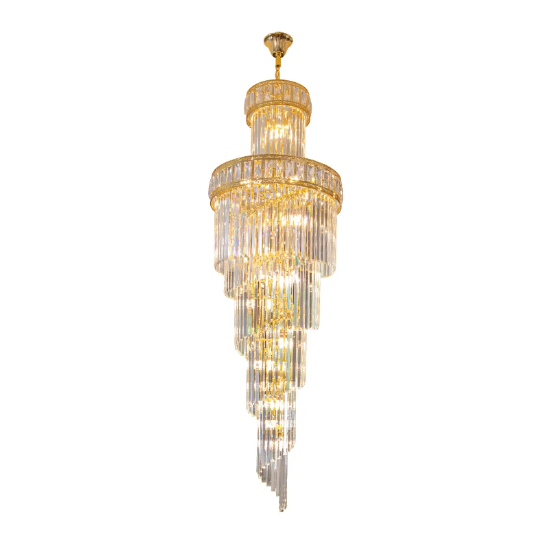 

Villa luxury crystal chandelier staircase chandelier living room hotel crystal lamp
