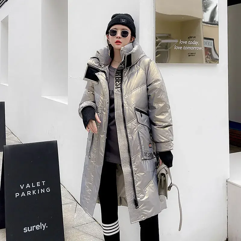 Новинка 2023 женский пуховик зимнее пальто женская парка средней длины свободная