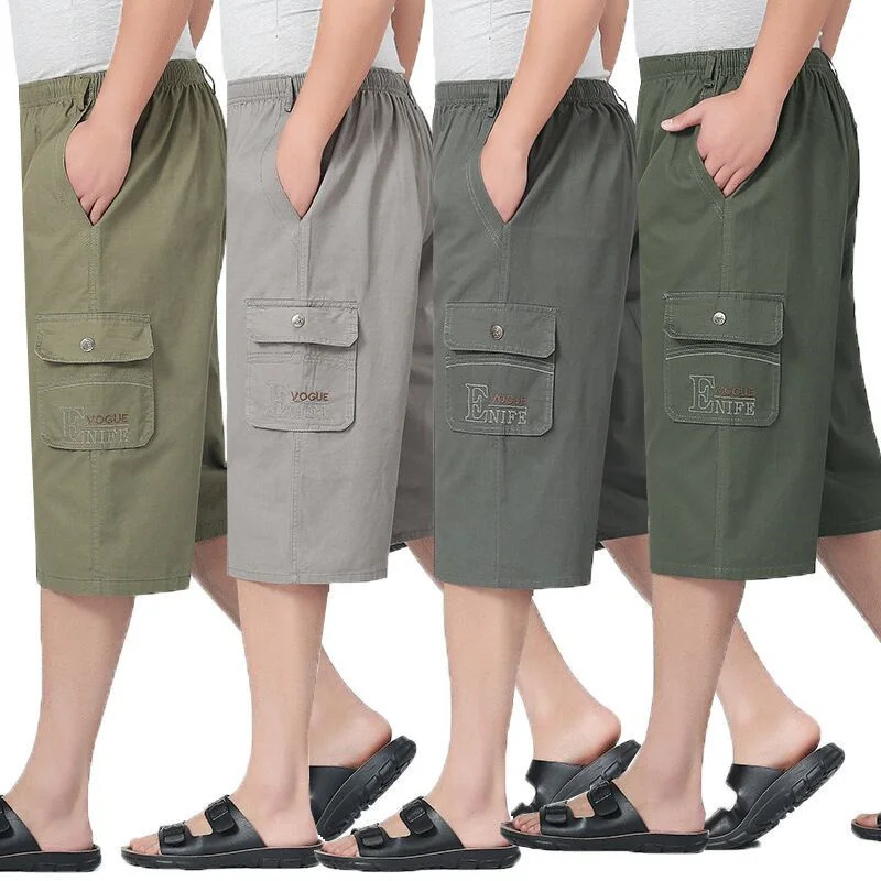 

2022 Summer New Style Cotton Shorts Men's Casual Pocket Overalls Capris Men's Work Pants Breeches