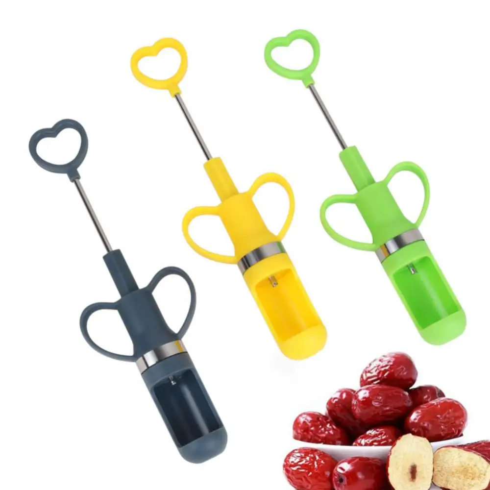 

Multi-functional Fruit Pit Separator Manual Push Type Hand Press Slicer Fruit Corer Labor-saving Jujube Corer Kitchen Gadget