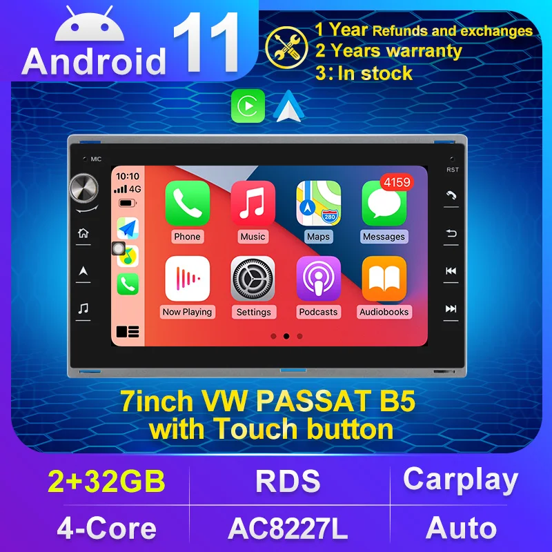 Автомобильный мультимедийный радиоприемник 1 DIN Android GPS-навигация для Peugeot 307 VW PASSAT