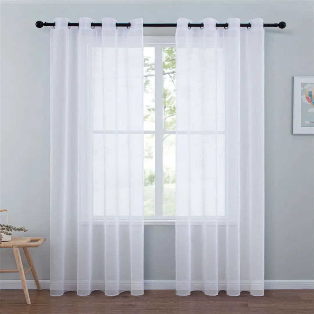 

Chiffon Tulle Curtains Modern Living Room Tulle Window Gauze Solid White Tulle Bedroom Kitchen Window Treatment