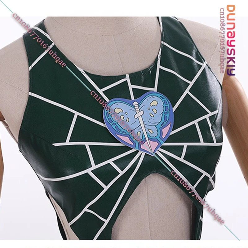 Джолин Куджо Косплей Костюм Аниме JoJ-Bizarre Adventure Cos Наряд Зеленый Клетчатый Парик