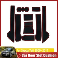Car Door Groove Mats For Skoda Yeti 2009~2017 Anti-dirty Non-Slip Slot Hole Pads Sillica Gel Rubber Mat Sticker Car Accessories