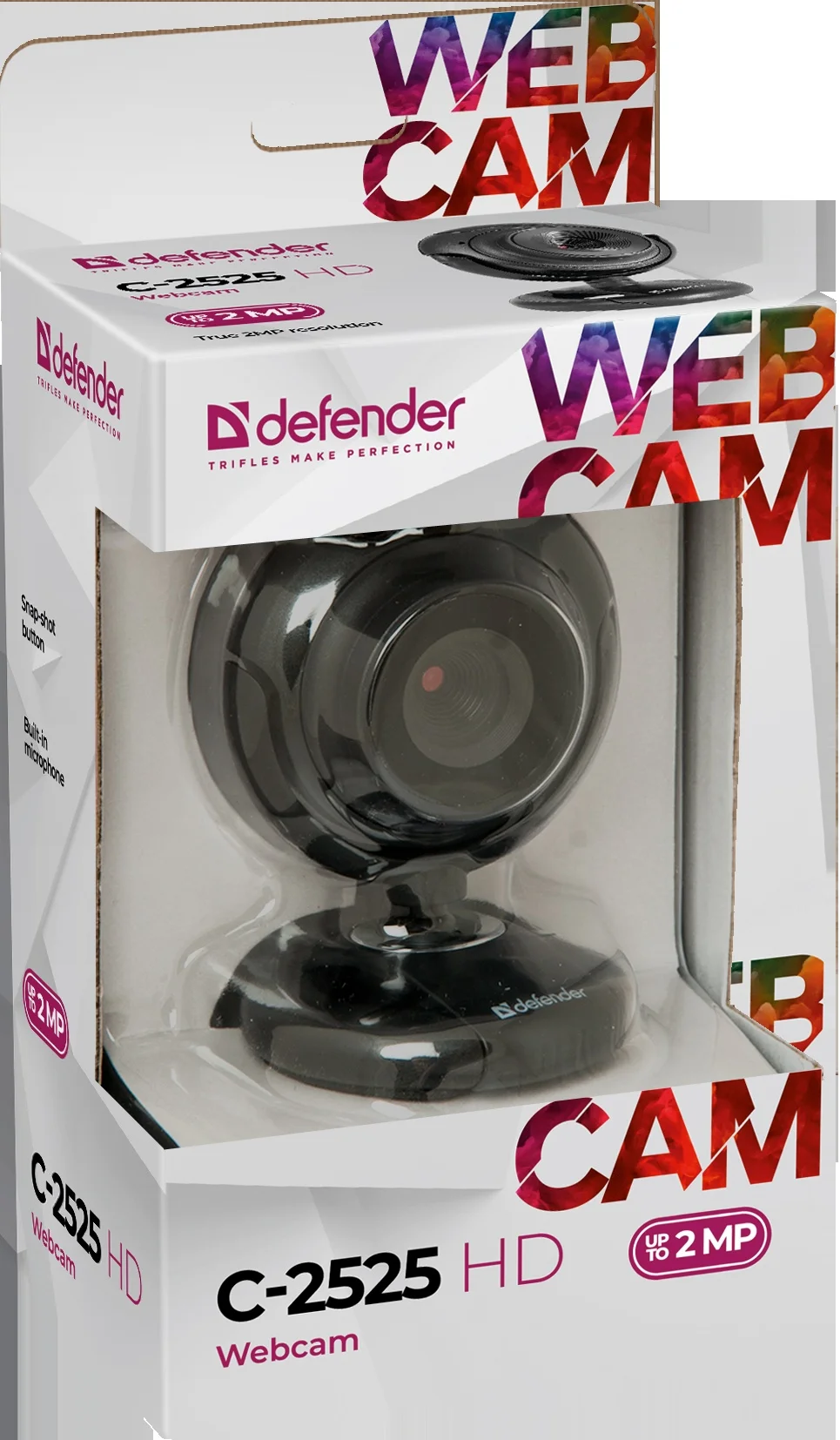 Internet camera defender c-2525hd 2 MP universal Mount photo button 1600x1200 pixels good hd quality for computer oldi.ru oldi store video s