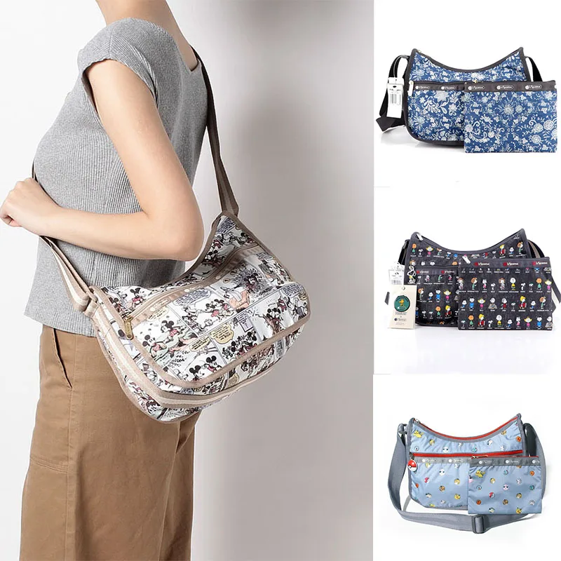 

Новинка, Lesportsac AnimeTotoro Co, фирменный мультяшный принт, легкая женская тканевая сумка через плечо на одно плечо, подарок на день Святого Валентина