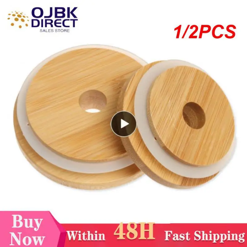 

1/2 шт., многоразовые бамбуковые деревянные крышки