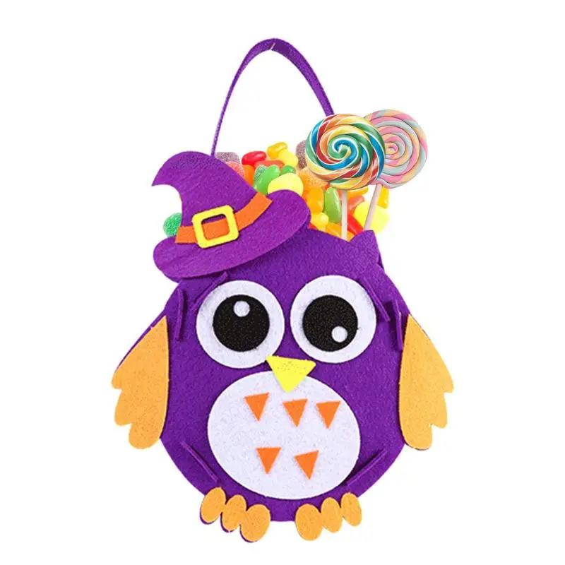 

Halloween Candy Bag DIY Spooky Candy Bucket With Cartoon Pattern Halloween Supplies Game Props For Kindergarten Play Parent-Kid