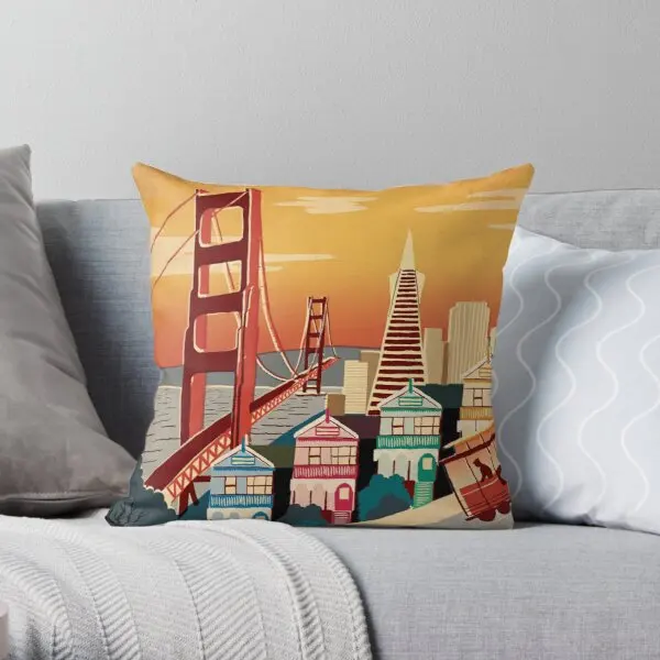 

San Francisco Printing Throw Pillow Cover Decorative Car Cushion Home Case Throw Office Fashion Hotel Pillows not include